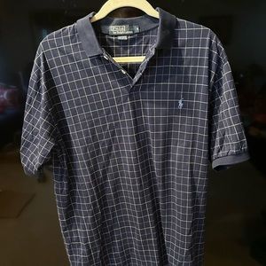 Polo Ralph Lauren Navy Blue Pattern Golf Polo — Mens Medium